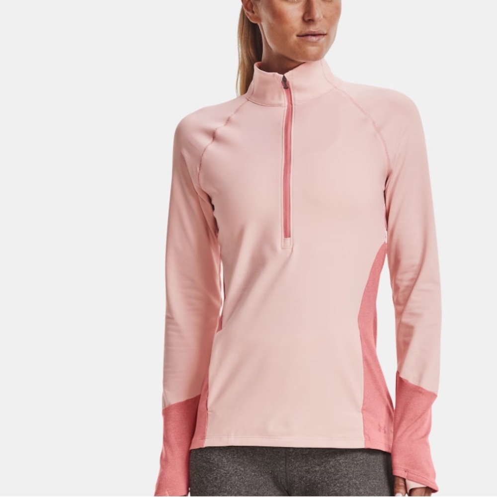 50%offw❤️ Under Armour Tech 1/2 Zip Shirt Jacket Light Pink clay Knit Long sv